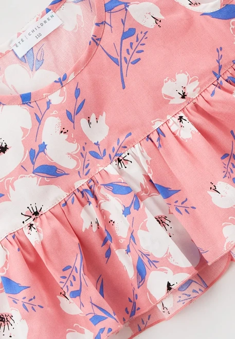 Топ укороченный с баской из хлопка