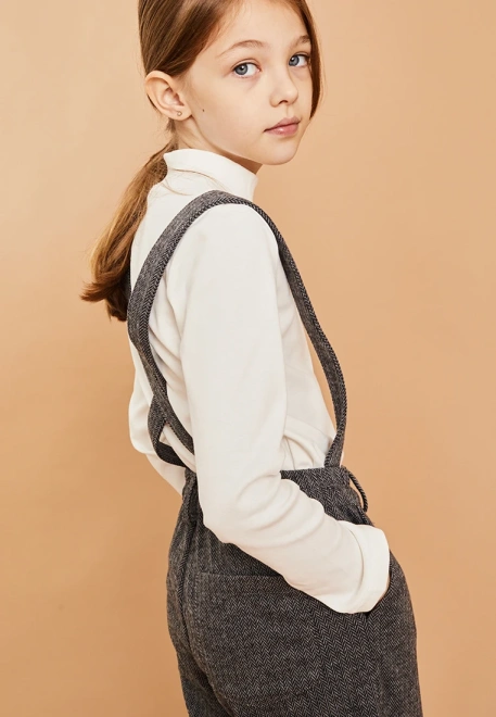 Брюки со съемными подтяжками из мягкой трикотажной ткани 