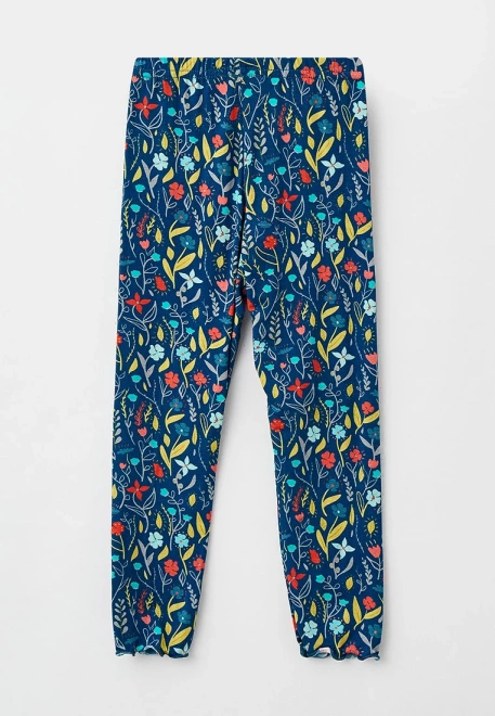 Леггинсы с цветочками в синем цвете