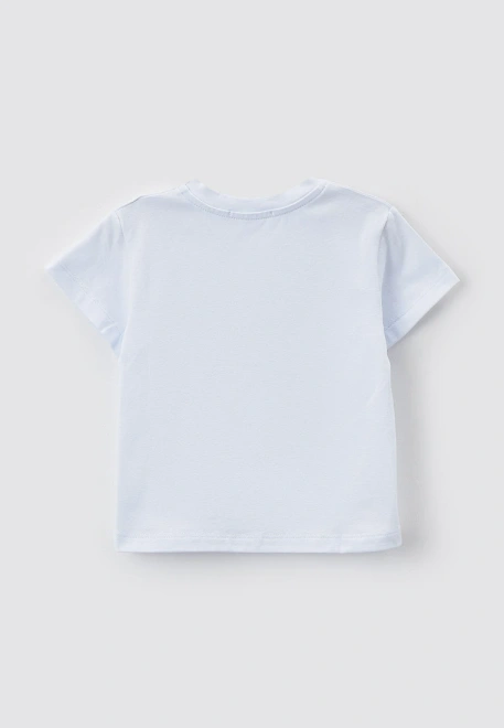 Футболка белая с принтом динозавр и надписью BARYONYX