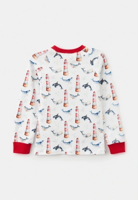 Пижама из трикотажного хлопка на манжетах 