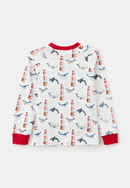 Пижама из трикотажного хлопка на манжетах 