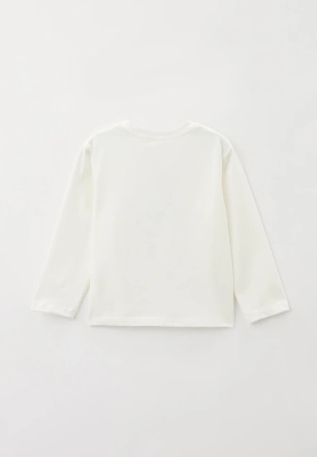 Лонгслив молочного цвета с рисунком гусь на коньках