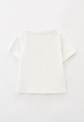 Футболка молочная с надписью YOU R CUTE в желтом цвете