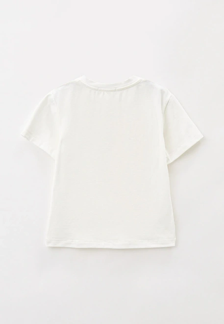 Футболка молочная с надписью YOU R CUTE в желтом цвете