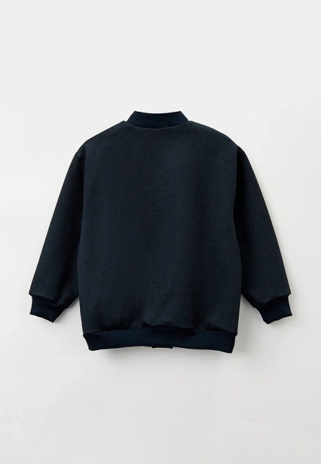 Бомбер оверсайз из неопрена на кнопках темно-синий меланж