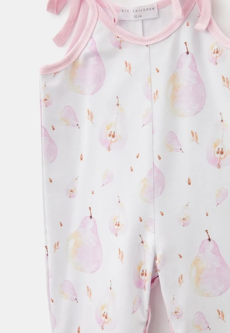 Комбинезон из хлопка на кнопках и с завязками 