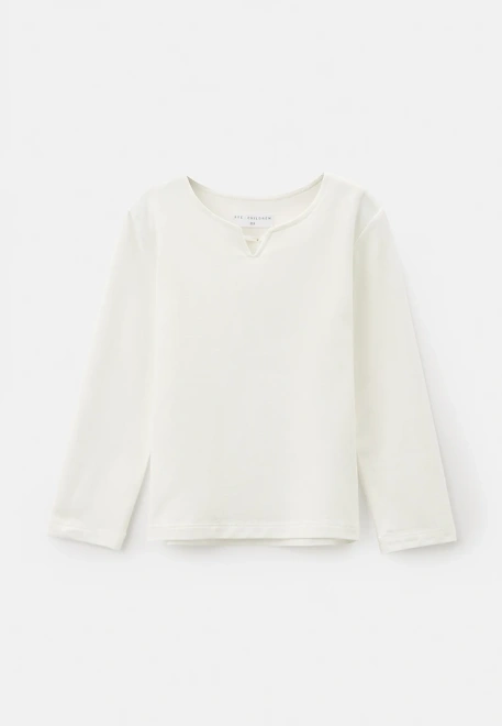 Лонгслив из кулирки молочного цвета