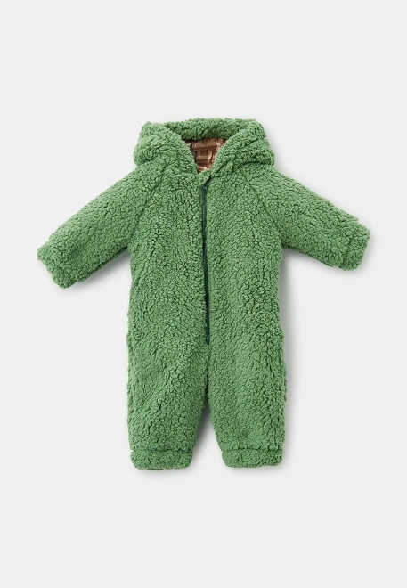 Комбинезон для малышей из экомеха в зеленом цвете