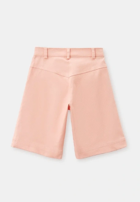 Комплект из жилетки с шортами из денима персикового цвета