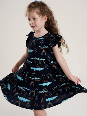 Платье из тонкого хлопка с принтом крокодилы