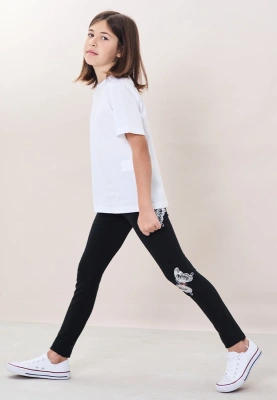 Леггинсы с бабочками в черном цвете