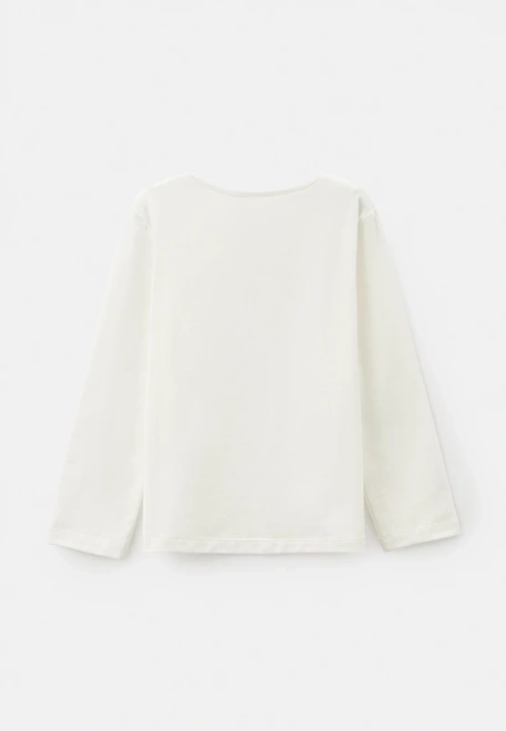 Лонгслив из кулирки молочного цвета