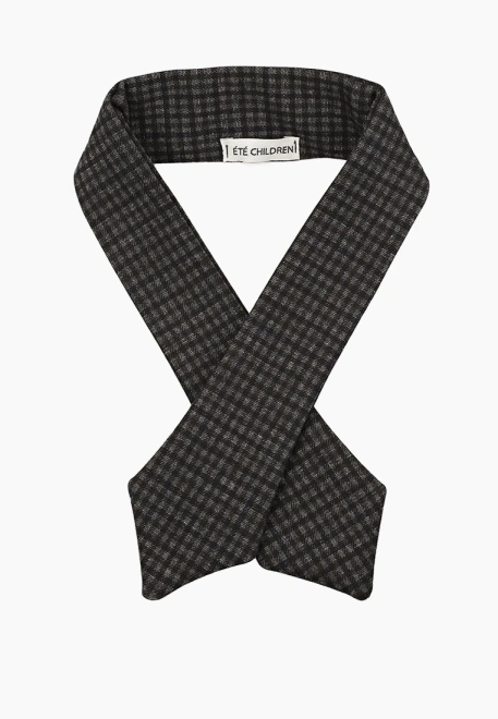 Галстук школьный на кнопке из неопрена в клетку