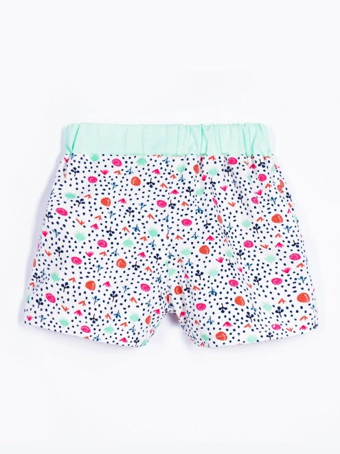 Костюм летрий из футболки и шорт из трикотажа в мелкий цветочек 