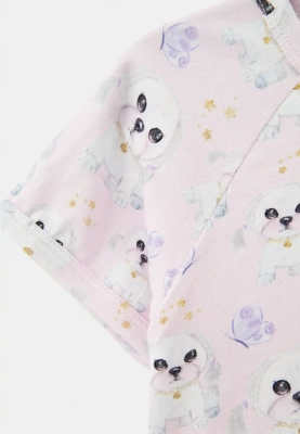 Пижама с шортыми из тонкого трикотажа с принтом собачки