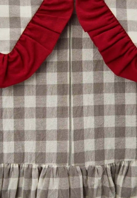 Платье Мона из хлопка в сером и белом цвете