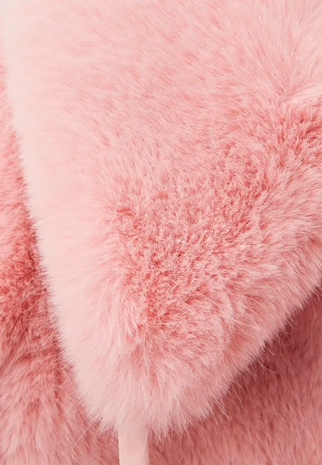 Шуба Рич из искусственного меха в розовом цвете