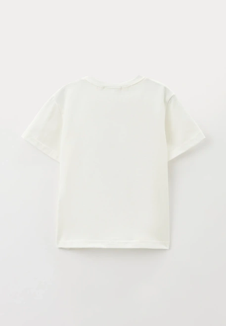 Футболка молочного цвета с рисунком олень в кресло-качалке