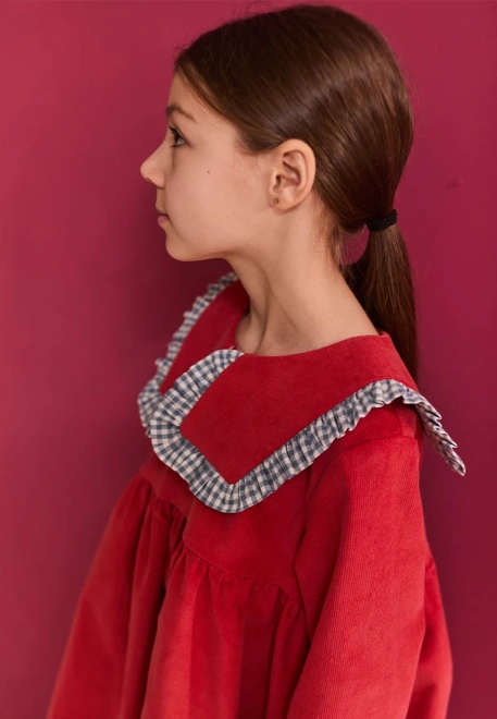 Платье Мона из микровельвета в красном цвете