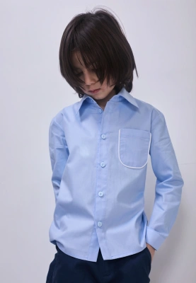 Рубашка Мартан из сатина в голубом цвете