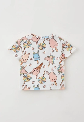 Футболка из тонкого трикотажа с летним принтом