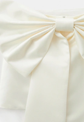 Юбка Бинки из атласа в молочном цвете