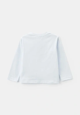 Лонгслив с принтом в белом цвете для девочек
