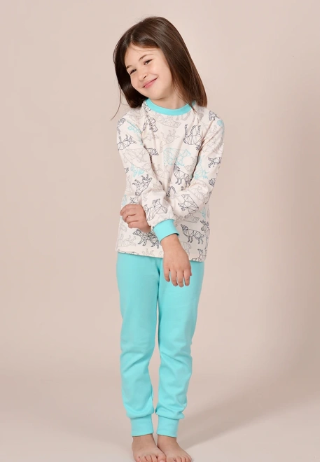 Пижама из хлопкового трикотажа с геометрическим рисунком