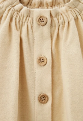 Блузка из теплого хлопка в молочном цвете 