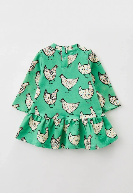 Платье для малышей из футера с принтом курочки