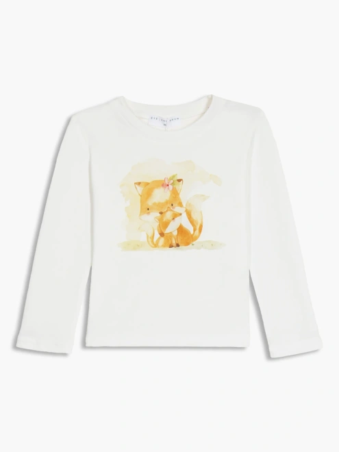 Лонгслив с принтом лисята