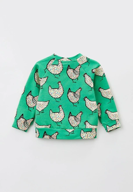 Свитшот для малышей из футера с принтом курочки и застежкой на пуговицы