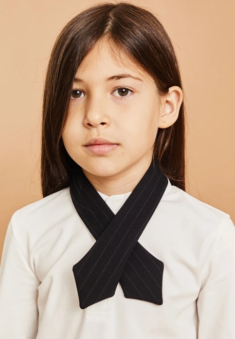 Галстук школьный на кнопке в полоску