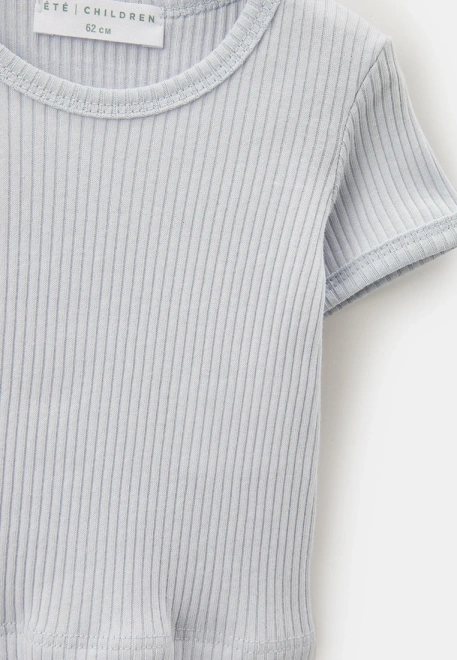 Футболка из хлопкового трикотажа в рубчик