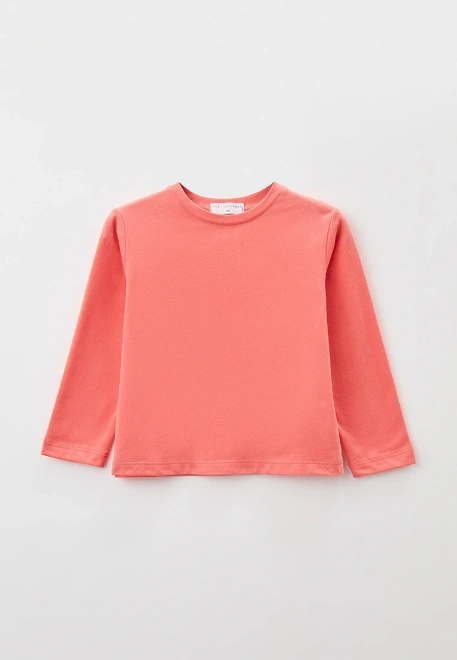 Лонгслив однотонный из мягкого трикотажа в коралловом цвете