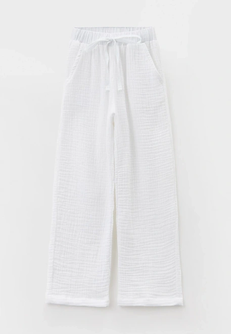 Брюки на мальчика из муслина белые 
