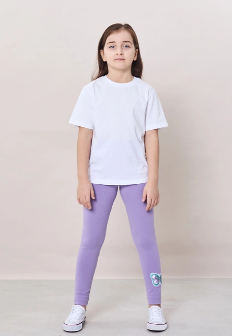 Леггинсы с бабочками в сиреневом цвете