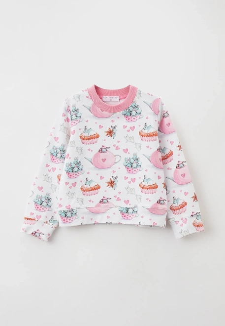 Свитшот из футера с принтом зайчики