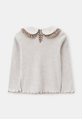 Блузка Солт со съемным воротником в бежевом цвете