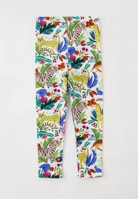 Леггинсы с животными в белом цвете