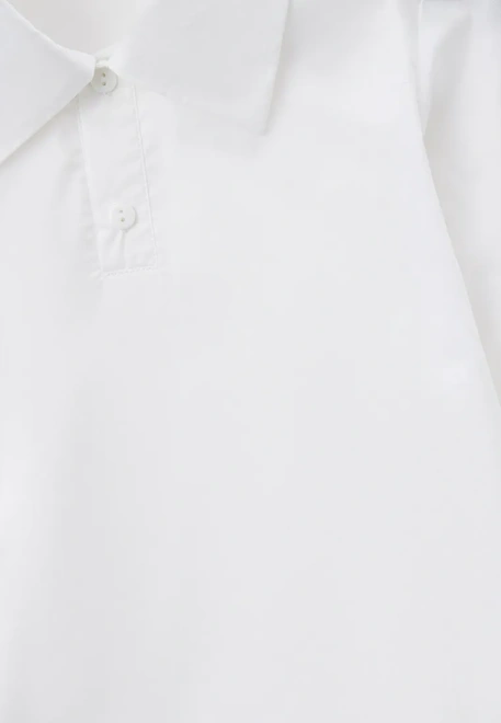 Рубашка-поло из поплина с длинными рукавами и отложным воротником