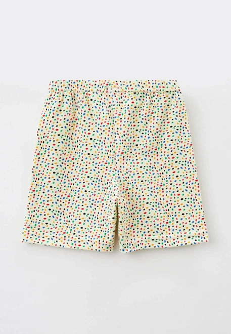 Шорты трикотажные кремового цвета в крапинку