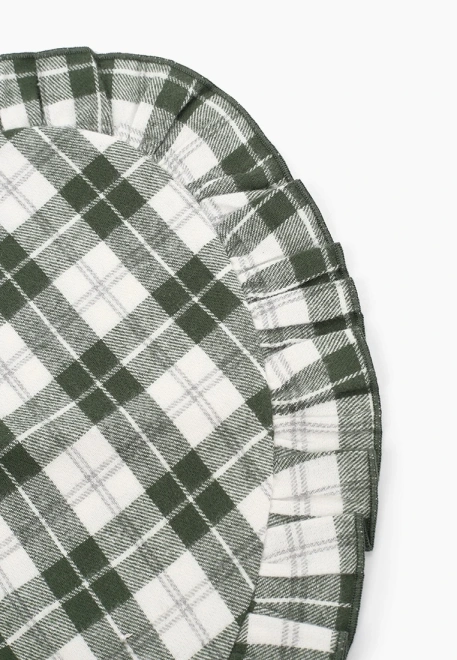 Воротник в клетку из хлопка с оборками 