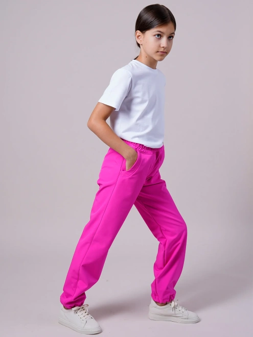 Брюки из влагозащитной ткани в цвете фуксия 