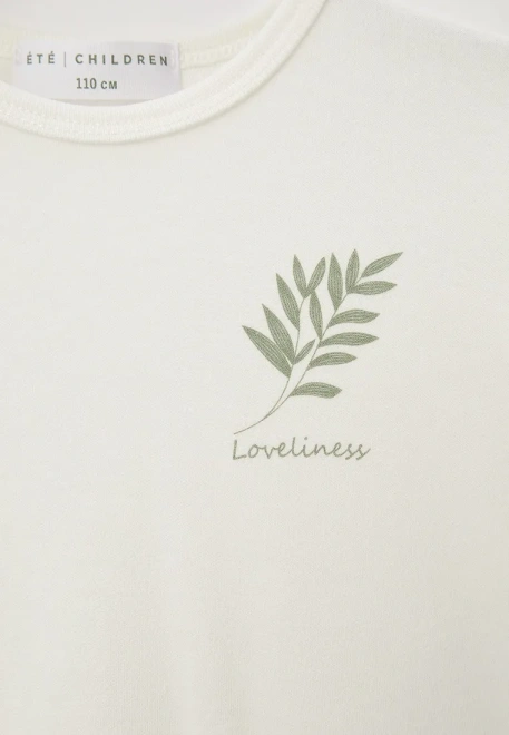 Пижама с принтом в белом цвете для девочек