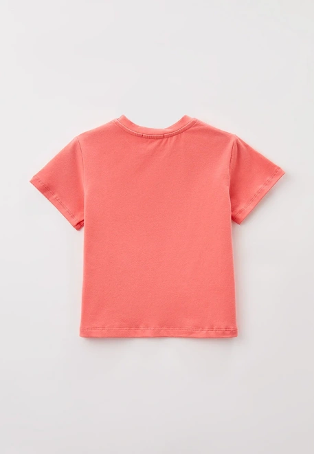 Футболка однотонная из мягкого трикотажа кораллового цвета