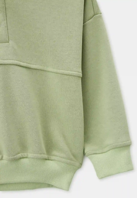Свитшот Линк из трехнитки в оливковом цвете