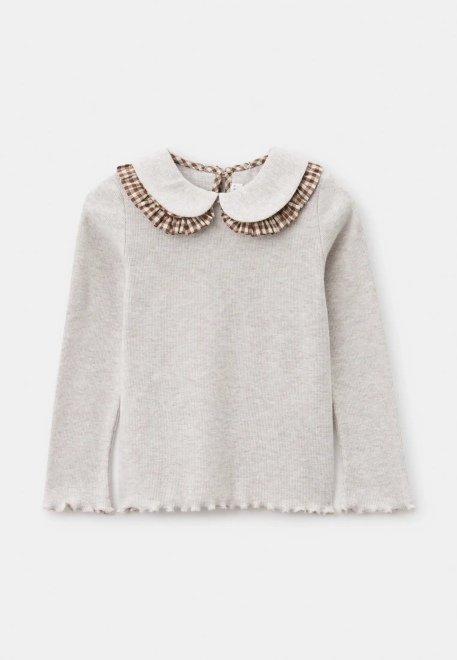 Блузка Солт со съемным воротником в бежевом цвете