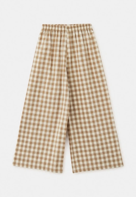 Пижама Джиди из хлопка в клетку оливкового цвета